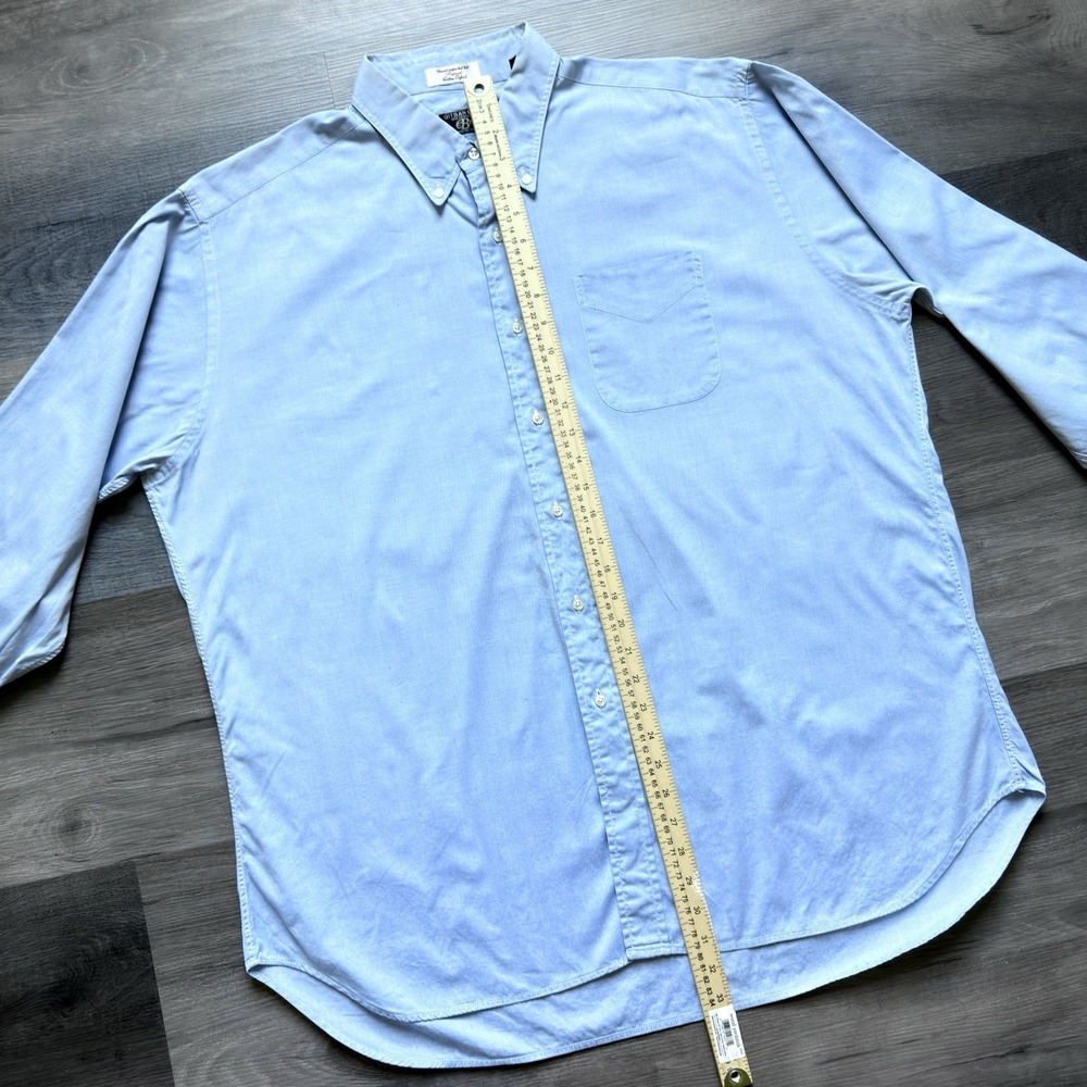 Vintage Gitman Bros Pinpoint Oxford Shirt Mens 17.5 34 Blue 2x2 Made In USA - Picture 7 of 7